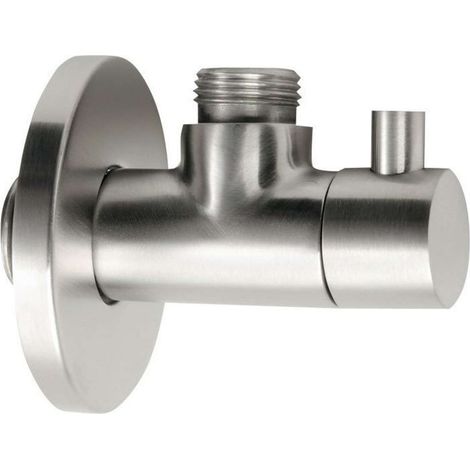 Sapho Minimal - Eckventil mit Rosette, 1/2" x 3/8" für Warmwasser, Edelstahl MI058T (1/2)