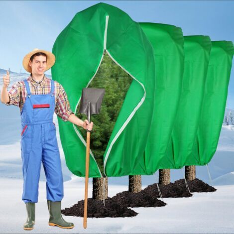 4 Pièces Voile d'hivernage Plantes 120x180 cm Housse Bâche Protection Non Tissée 80 g/m² avec Cordon Serrage et Fermeture Éclair pour Jardin Exterieur Plantes Arbustes Arbres Vegetaux (1/5)