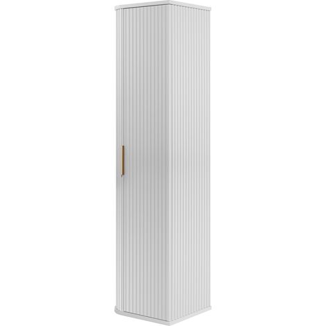 Mobiletto da bagno, bianco, maniglia oro, 35,5 x 139 x 31,5 cm (1/5)
