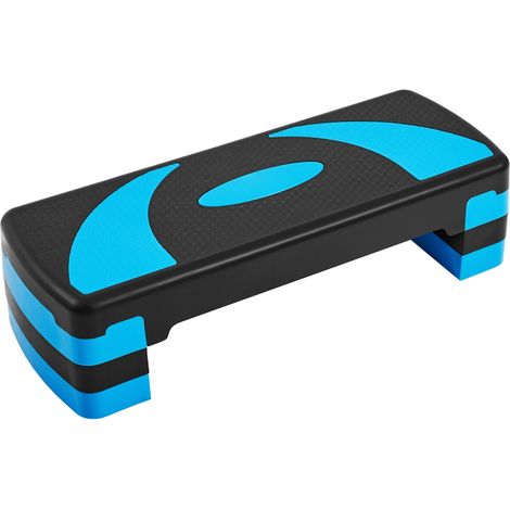Yaheetech Step da Aerobica Piattaforma Step Regolabili con 3 Altezze Esercizio Allenamento Stepper per Fitness per Domestico Palestra Ufficio con Base Antiscivolo 79,5 x 30 cm Blu