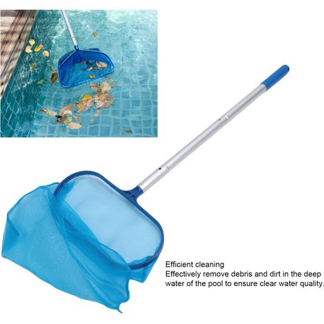 Épuisette Professionnelle pour Piscine avec Bras Télescopique Aluminium - 39x30cm, Simple Assemblage pour Détritus (1/5)