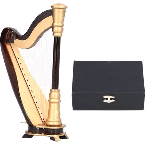Mini Harpe Décorative Réplique Instrument de Musique Ornement Bureau Maison Bureau Table MG-253 (1/5)