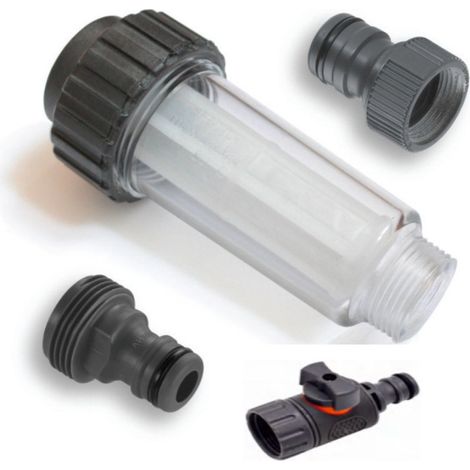Filtre pour nettoyeur haute pression G3/4 avec filtre Karcy pour nettoyeur haute pression Karcher (1 paire de connecteurs, 1 vanne) (1/5)