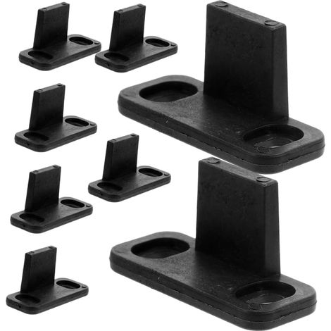 8 pièces guide de sol pour porte de grange coulissante, noir (1/5)