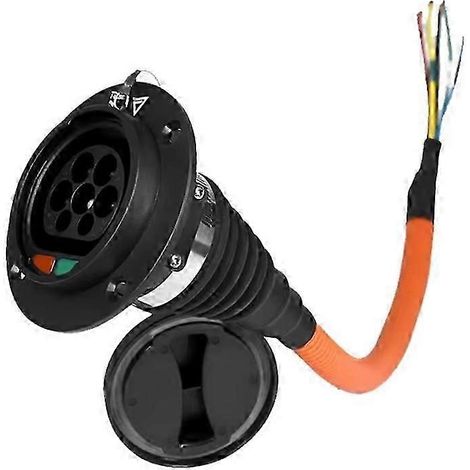 Prise latérale pour véhicule électrique IEC 62196 type 2, 32 A, triphasée, avec câble de 0,5 m et fiche européenne (fdq). (1/5)