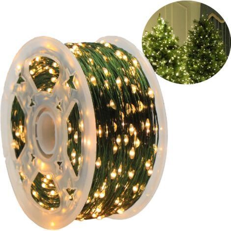 Guirlande lumineuse d'extérieur 50m 500 LED blanc chaud – Éclairage étanche avec 8 modes – Décoration intérieure et extérieure pour Noël, mariage, jardin (1/5)