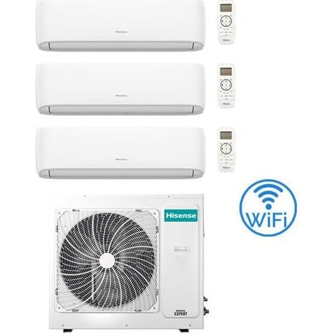 Hisense New Comfort Klimaanlage mit WiFi R32 Test-Split-Wechselrichter 9000 + 9000 + 12000 BTU mit E.U. 3AMW72U4RJC Klasse A++/A+