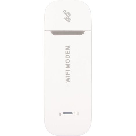 Routeur WiFi 4G 150Mbps haut débit, fente carte SIM, partage 10 utilisateurs, modem USB 4G LTE portable blanc pour bureau voyage maison (1/5)