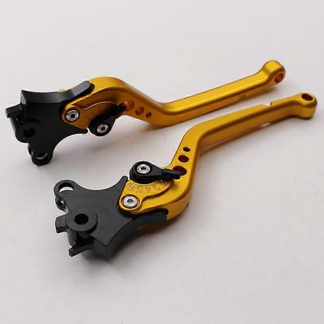 Convient aux motos BMW R1200GS, klaxon de frein et d'embrayage réglable modifié, accessoires de poignée en alliage d'aluminium (poignée longue dorée) (1/5)