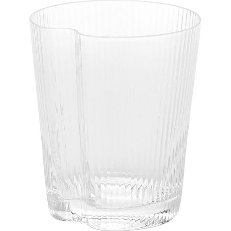 Handy Tumbler Lot De 6 Verres En Verre Soufflé Transparent Avec Rainures Verticales Ergonomiques Et Empilables Pour Usage Quotidien À La Maison (1/3)