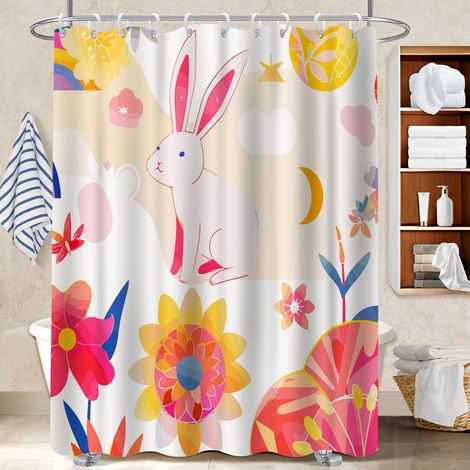 Rideau de bain 180x180 Évasion rideau étanche pour une ambiance tropicale et dépaysante (1/5)