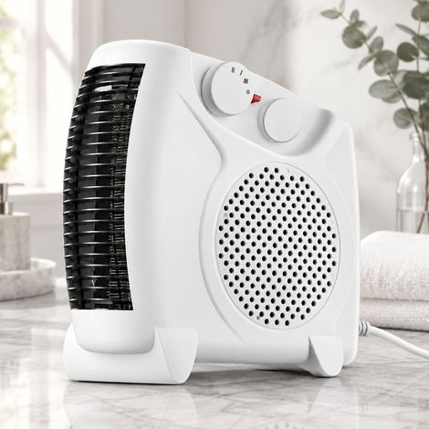 FLITI Fan Heater with Smart Thermostat, 3 Speeds, Fast Heating, Quiet Operation, White, for Home, Bathroom, Dormitory, 1.2m (1/5)