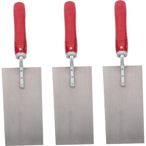 3 pièces Spatule de Construction Inoxydable avec Manche Couteaux à Enduire Durables pour Lissage et Façonnage Du Plâtre Outils pour Maçon et Carreleur (1/5)