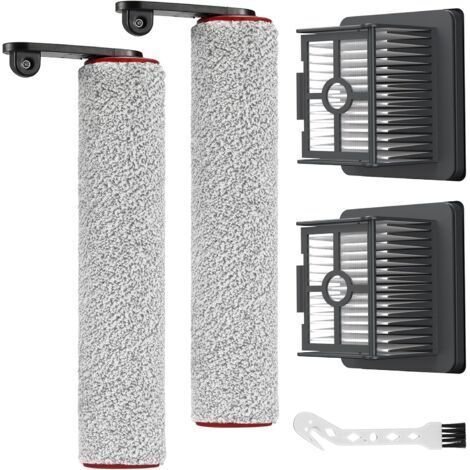 Rouleau de brosse - Accessoires compatibles avec aspirateur à sec Dreame H12 Pro - 2 rouleaux de brosse + 2 filtres + 1 brosse de nettoyage pour aspirateur Dreame H12 Pro