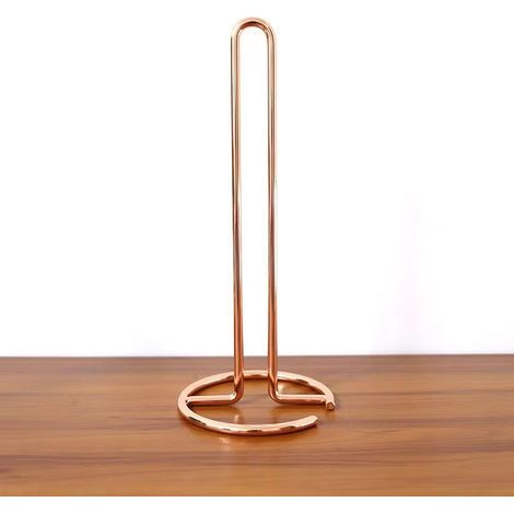 Or rose-Support de Rouleau de Papier, Porte-Rouleau de Cuisine Portable en Acier Inoxydable Or Porte Rouleaux Papier Toilette Vertical en Acier Support Distributeur de Papier (1/5)