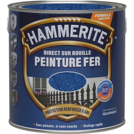 Peinture Direct Sur Rouille Martelée Bleu Nuit 2,5 L - Hammerite