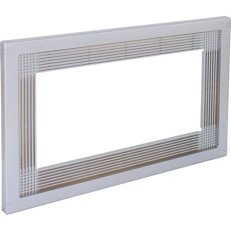 Cadre pour micro-ondes, pour montage encastré dans les meubles de cuisine, module 600 mm, 600 x 400 mm, plastique, aluminium peint en argent, 1 unité