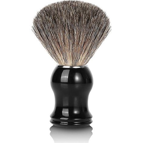 Pinceau de rasage en poils de blaireau purs - Manche noir - Conçu pour un rasage optimal. Compatible avec rasoirs de sécurité, rasoirs à double tranchant, rasoirs droits et autres rasoirs. (1/5)