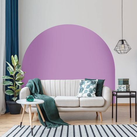 Autocollant Lit Tête de Lit Arche Stickers Muraux Papier Peint Demi Cercle pour Décoration Salon et Chambre L58 x H140 cm Lilas (1/5)