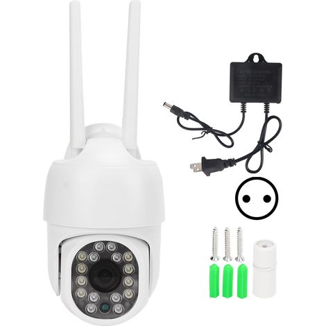 Caméra WiFi 5G 2.4G sans fil, rotation panoramique inclinaison, vision nocturne, détection de mouvement, audio bidirectionnel, IP66, pour maison, alimentation AC100-264V, prise EU (1/5)