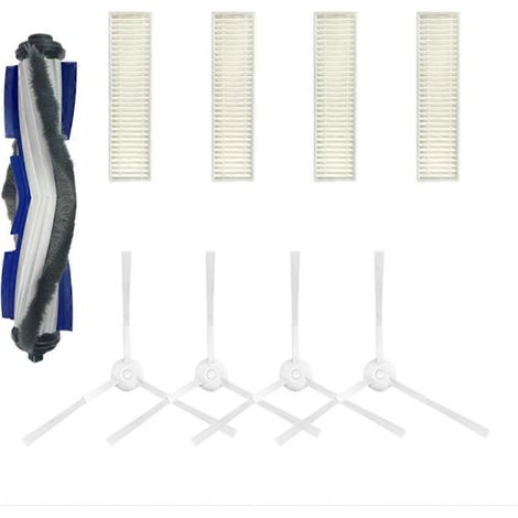 Accessoires pour les autolaveuses Tefal Rowenta X-Plorer Série 60 RG7447 RG7455WH : brosse principale, brosse latérale et filtre HEPA. (1/5)