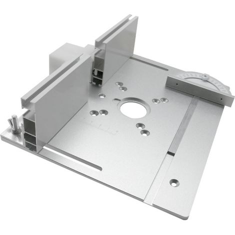 Ensemble de 3 plaques d'insertion pour table de défonceuse, en alliage d'aluminium, pour le fraisage du bois, le détourage et la gravure, avec guide d'onglet, pour scie circulaire et établi de menuise (1/5)