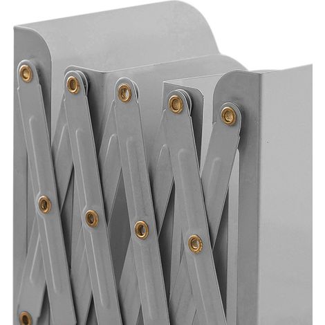 Serre-livres large, rétractable et flexible sans autocollants en métal support de livre pour bureau gris. (1/5)