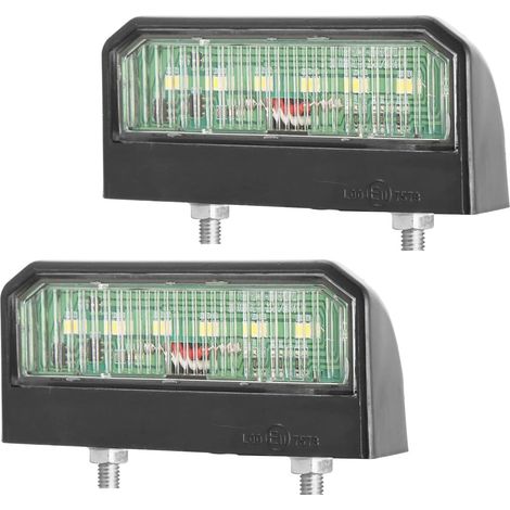 2PCS 12-24V Led Éclairage Plaque Immatriculation Auto,Etanche 2 X 6SMD LED Feux de Plaque d'immatriculation Arrière Éclairage de Lampe Imperméable Pour Camion Caravane Tracteur (1/5)