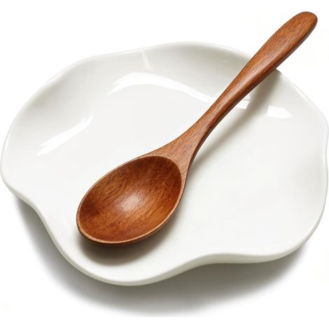 Repose Cuillère Cuisine en Céramique – Support pour Ustensiles de Cuisine – Porte-Cuillère pour Spatules et Pinces, Design Moderne pour Cuisinière et Comptoir (1/5)