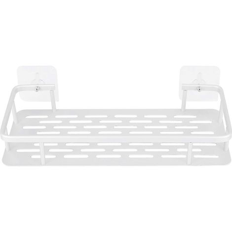 Étagère de douche adhésive en aluminium pour porte-shampoing, étagère de cuisine, organisateur de rangement, sans prise de tête (1/5)