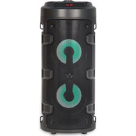 Enceinte Bluetooth portable avec microphone et télécommande, LED RGB, noire, idéale pour les fêtes et les événements. (1/5)
