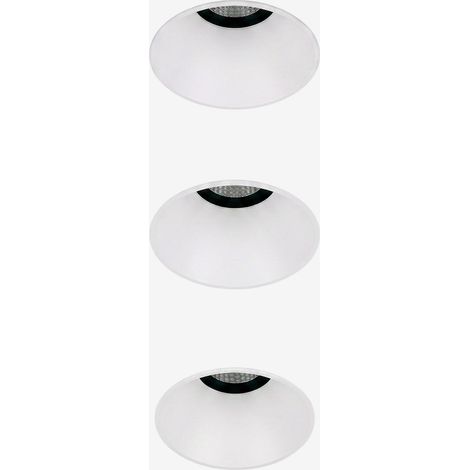 Pack de 3 downlights LED empotrables sin marcos trimless redondos Ø6,8 cm en aluminio Luisiana SKLUM (1/5)