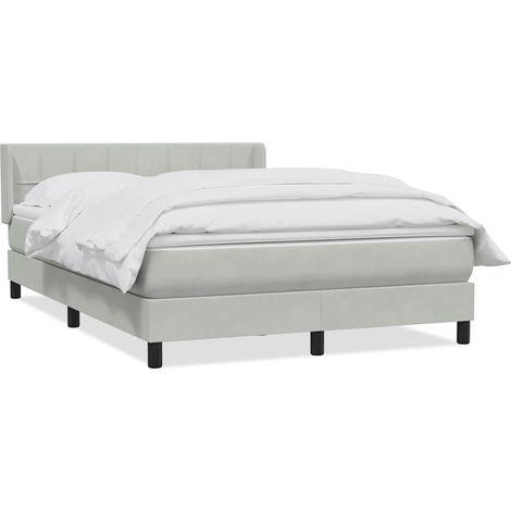 Maison Exclusive - Giroletto a Molle con Materasso Grigio Chiaro 160x210cm Velluto
