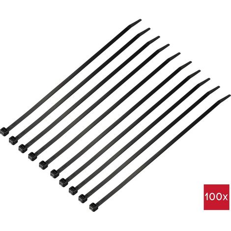 TRU COMPONENTS TC-12523696 Serre-câble 250 mm 4.8 mm noir Résistance au froid 100 pc(s) Q270513 (1/3)