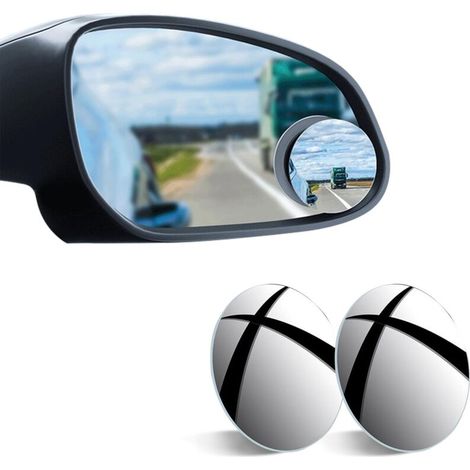 Blind Spot Mirrors Real Glass Car Side Mirror 360° Wide Angle Adjustable Round 2pcs