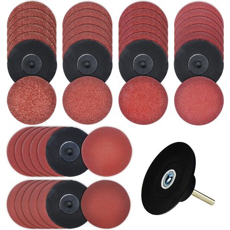 36 Pièces Disques de Ponçage 75mm Disques Abrasifs Ronds Grain 36/60/80/120/240/320 Papier de Verre Sec à l'eau Feuilles Abrasives pour Métal Ponceuse Polissage Auto (1/5)