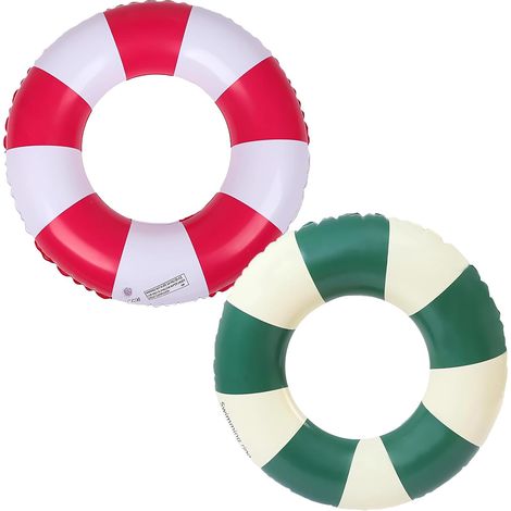 Floating Swimming Ring, Inflatable Swimming Buoy, Retro Striped PVC Inflatable Swimming Buoy, Decoration for Pool Party, Beach Party, Games, Holidays (1/5)