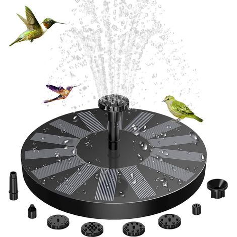 Fontaine Solaire Extérieur Flottante Pompe Bassin Solaire avec 6 Buses pour Bain d'oiseau, Étang, Piscine, Patio, Décoration de Jardin (1/5)