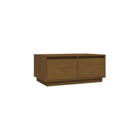 Table basse Marron miel 80x50x35 Bois massif de pin (1/5)