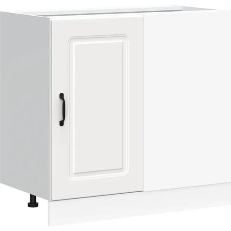 Mueble de cocina Kalmar con gran capacidad de almacenamiento 86 x 46 x 81,5 cm madera de ingeniería blanca 020050514 (1/5)