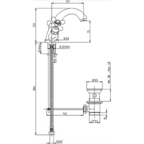 Robinet Lavabo, mélangeur rétro TIFFANY bec fixe monotrou, chromé (1/5)