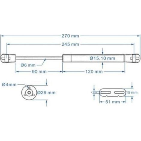 Verin a Gaz 2PCS 100N Pistons Charnières Amortisseur à Gaz Verin Hydraulique Ressort Verin Meuble Porte Cuisine (1/4)