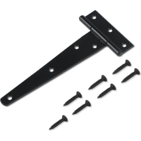 Bisagras en forma de T, 4 piezas, 2 pulgadas, negras, con recubrimiento en polvo, acero al carbono (diámetro del orificio 4 mm, longitud: 50 mm). (1/5)