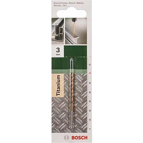 Bosch Accessories 2609255092 HSS Metall-Spiralbohrer 3 mm Gesamtlänge 61 mm TiN DIN 338 Zylindersc (1/4)