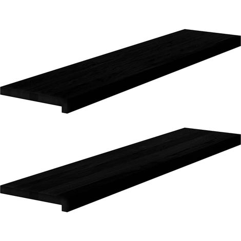 Fensterbänke 2 Stk. Dunkelbraun 110x30x2 cm Massivholz Eiche