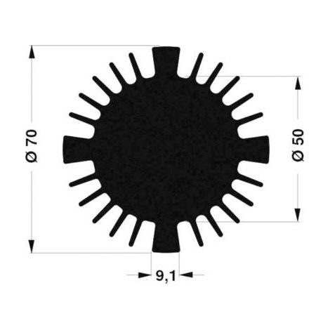 Fischer Elektronik 10021459 SK 570 15 SA Dissipatore per LED 2.27 K/W (Ø x A) 70 mm x 15 mm