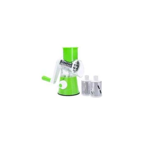 Mandolina da cucina manuale, affettatrice multifunzionale per verdure con 3 lame a tamburo rimovibili, taglia verdure per patate, carote, formaggio, noci, ecc., forte aspirazione