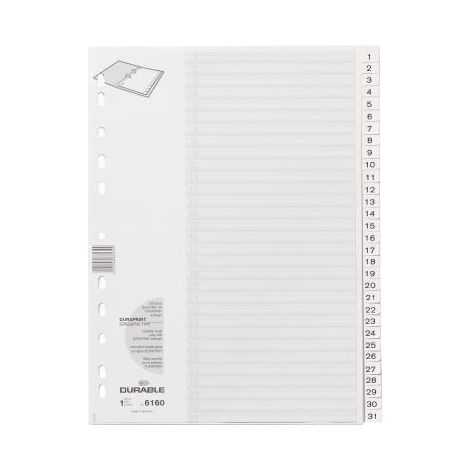 Zahlenregister DIN A4 1-31 Polypropylen weiß DIN A4 1-31 Polypropylen weiß (1/5)