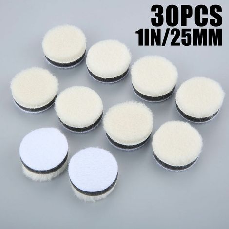 30 Coussinets de Polissage en Laine 1 Pouce pour Polisseuse Auto ou Verre, Finition Miroir, Kit de Nettoyage et Lustrage Détail (1/5)