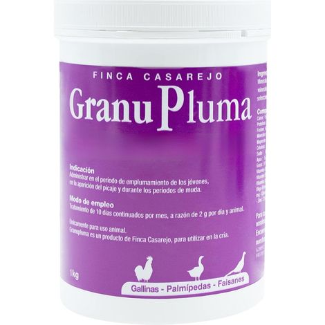 FINCA CASAREJO Granupluma 1kg - Apoyo nutriconal para la época de muda de las aves - Favorece el Emplumamiento - Formato granulado